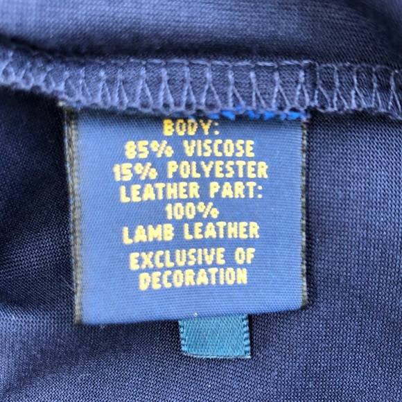 Polo Ralph Lauren Laced Shoulder Leather Trim Top - Picture 5 of 6